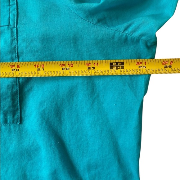 Chico’s Blue Cotton Lightweight Button Up Roll Tab Tunic Size XL - Picture 7 of 12